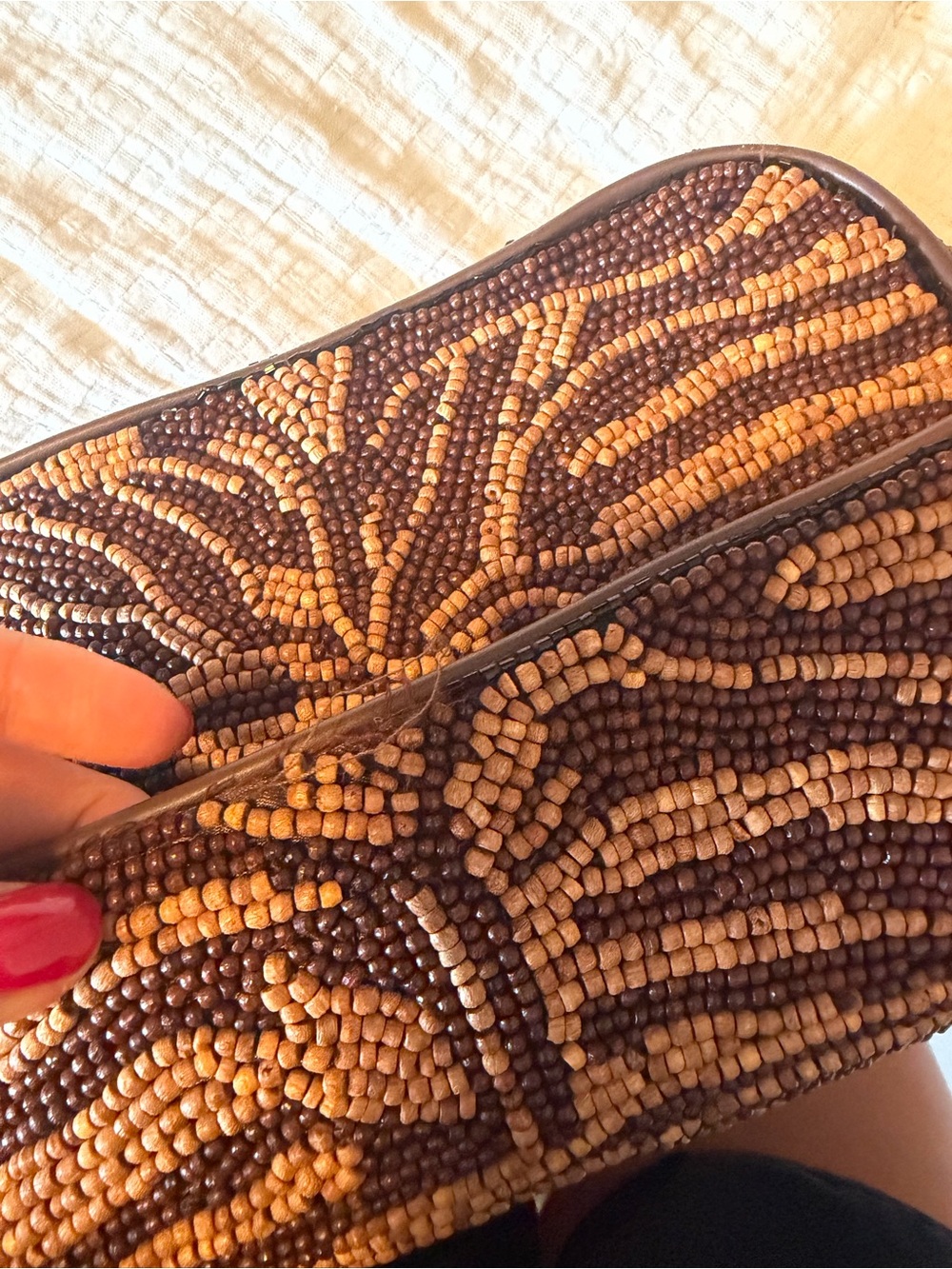 STAUD Brown Beaded Shoulder Bag - Picture 4 of 6